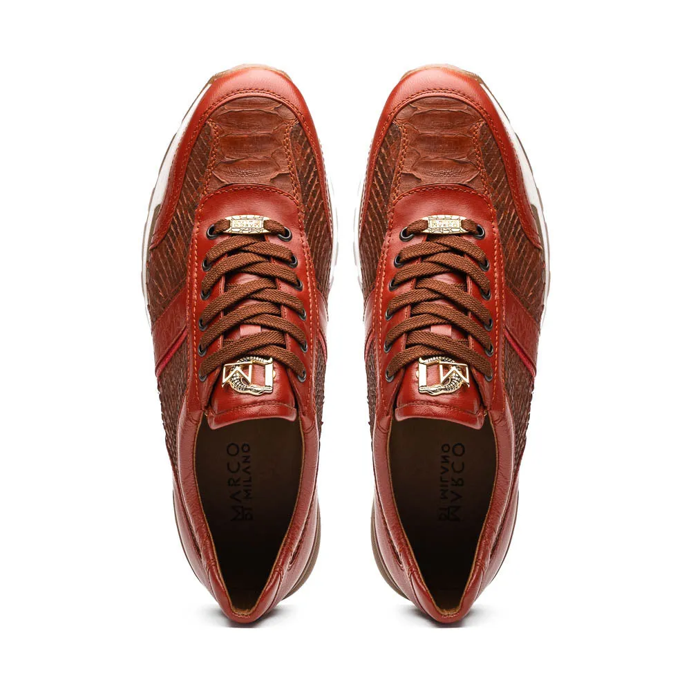 Marco Di Milano BRESCIA Cognac PYTHON Sneakers