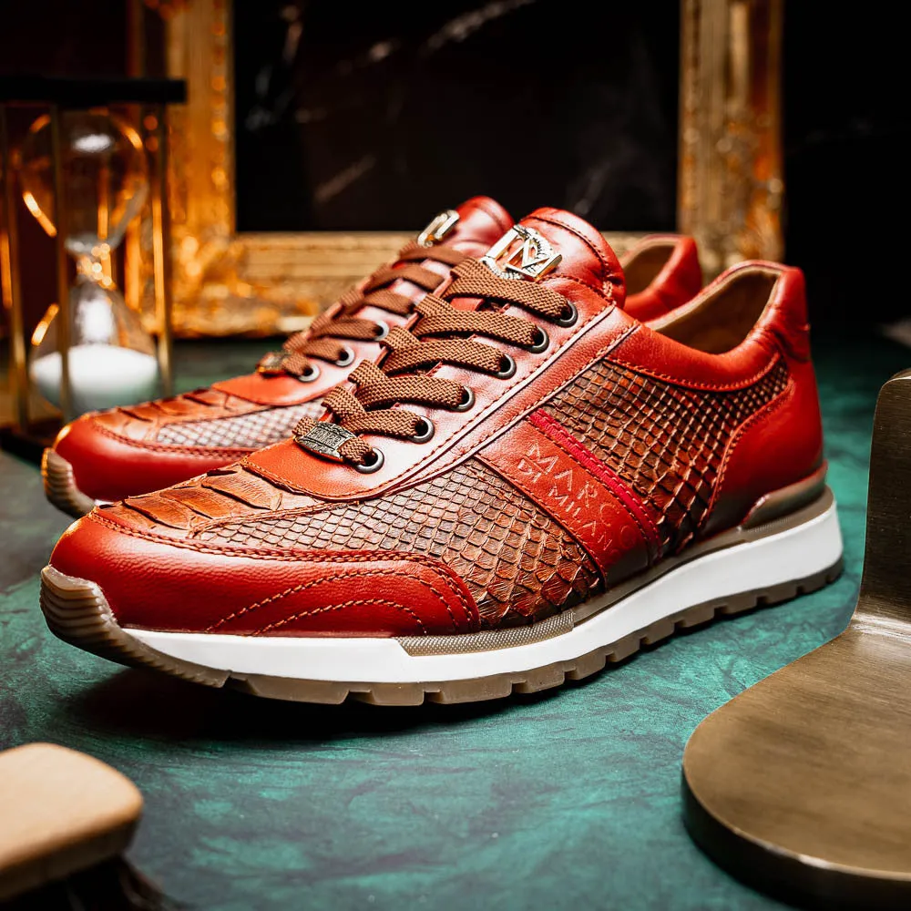 Marco Di Milano BRESCIA Cognac PYTHON Sneakers