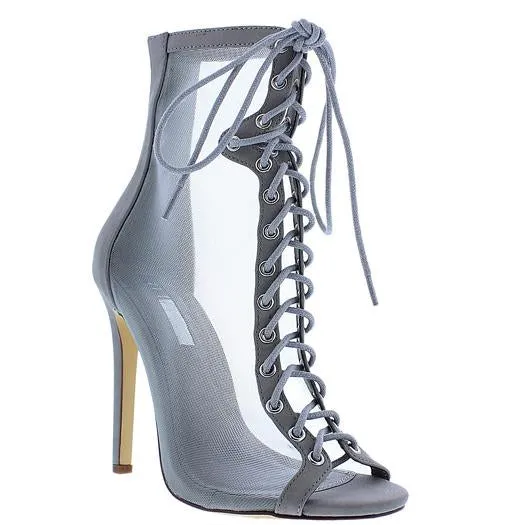 MARLO GREY MESH BOOTIE