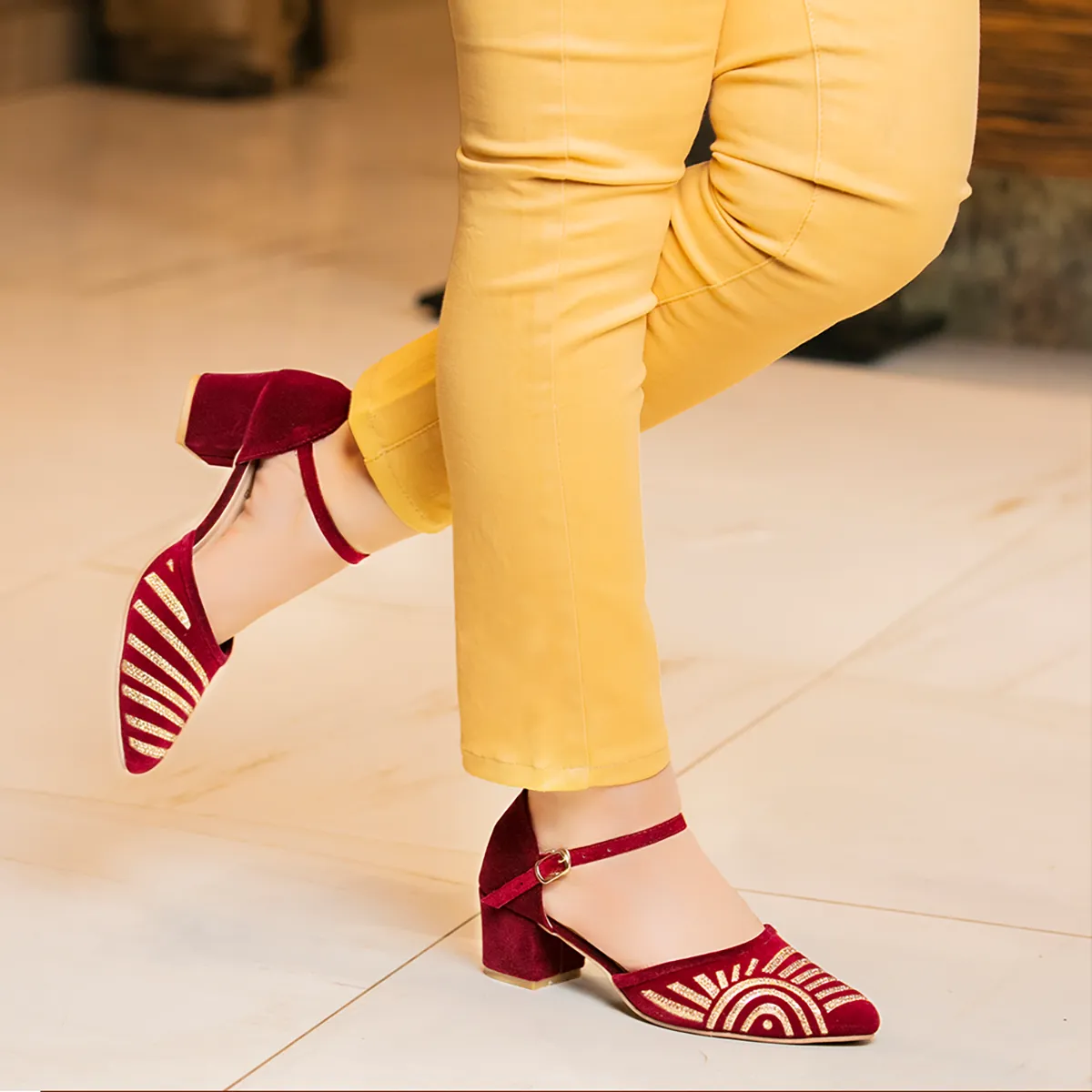 Maroon Fancy Sling Back 085483