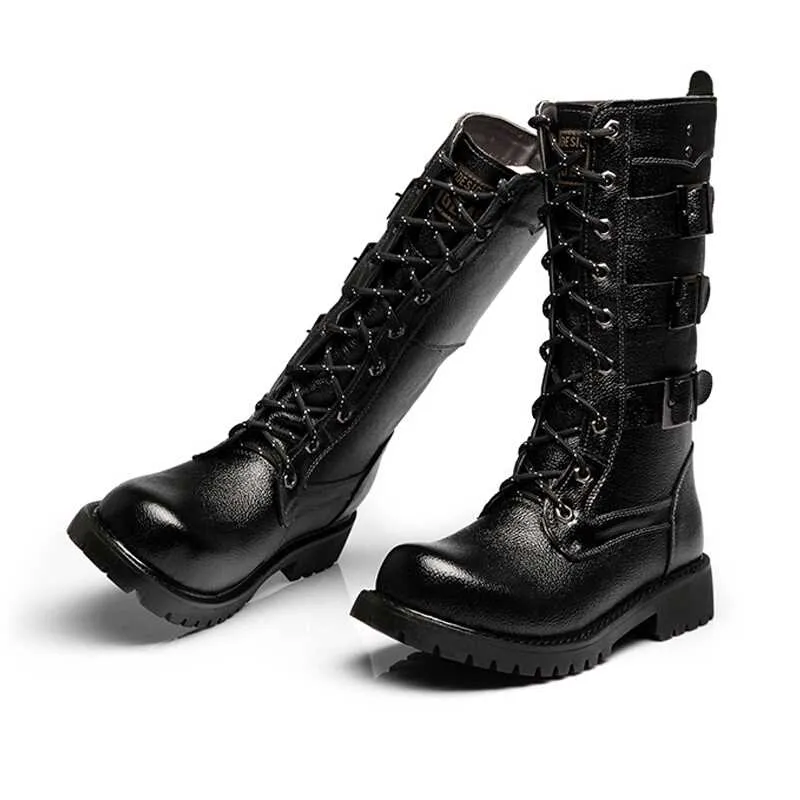 MARTEX PLUS VELVET WINTERIZED HIGH TUBE BLACK BUCKLED BOOTS