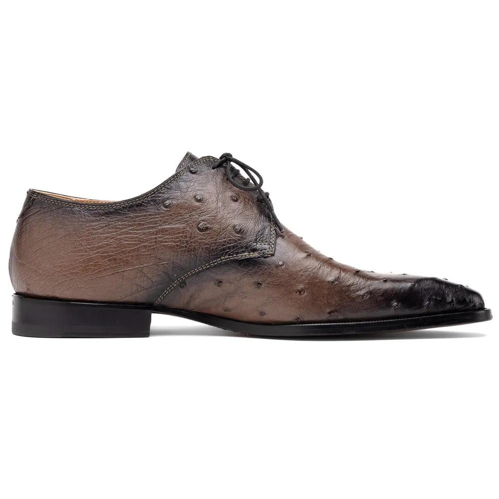 Mauri 1056/2 Dillinger Ostrich Derby Shoes Mink/ Dirty Black