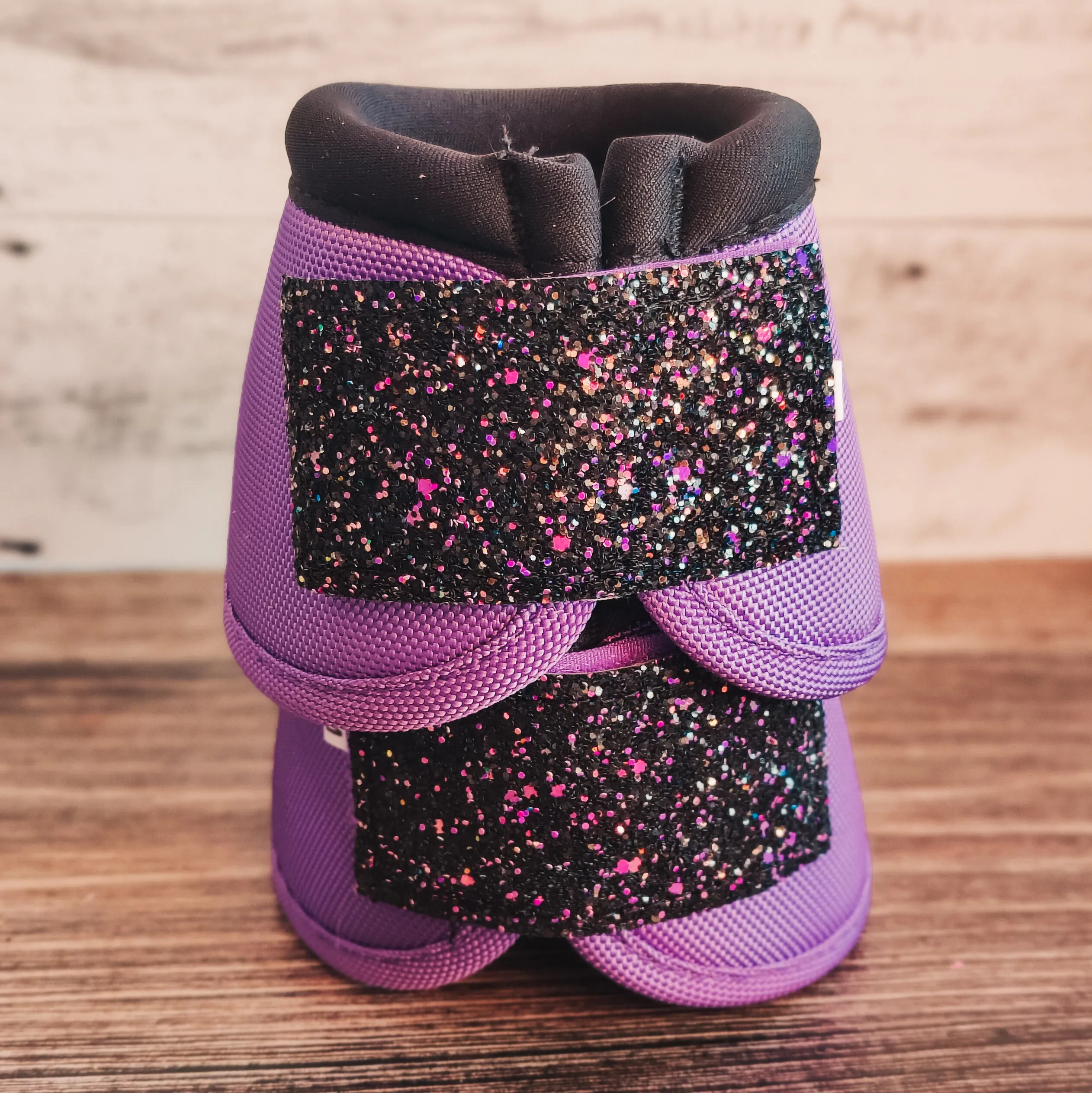 Medium Purple Weaver Bells w/ Galaxy Black Glitter Straps