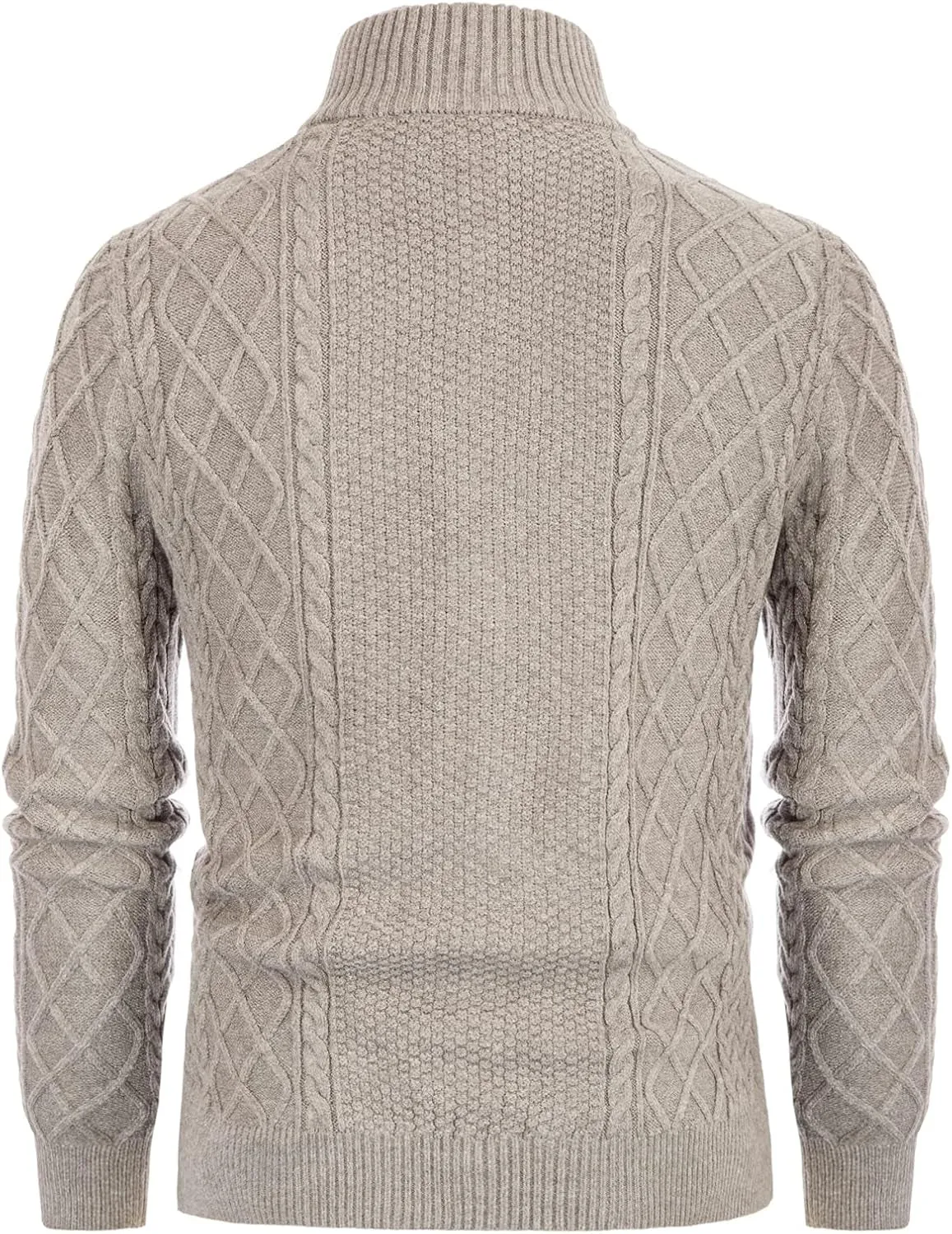 Men'S Casual Quarter-Zip Sweaters Cable Knit Thermal Pullover