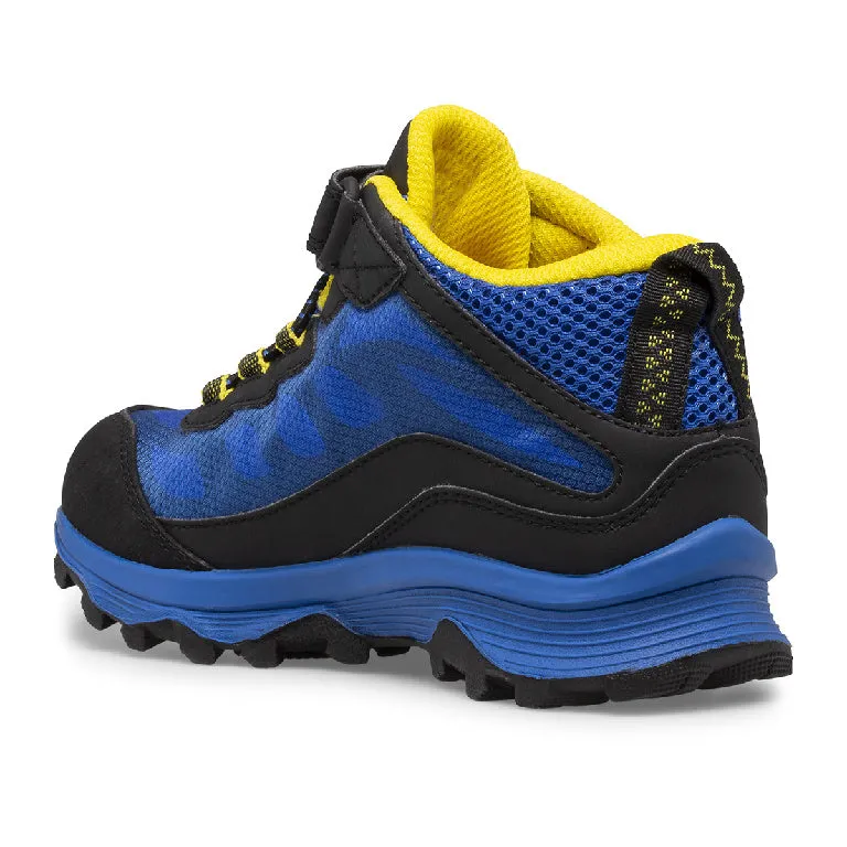 Merrell Black/Royal/Yellow Moab Speed Waterproof Mid Children's Hiker