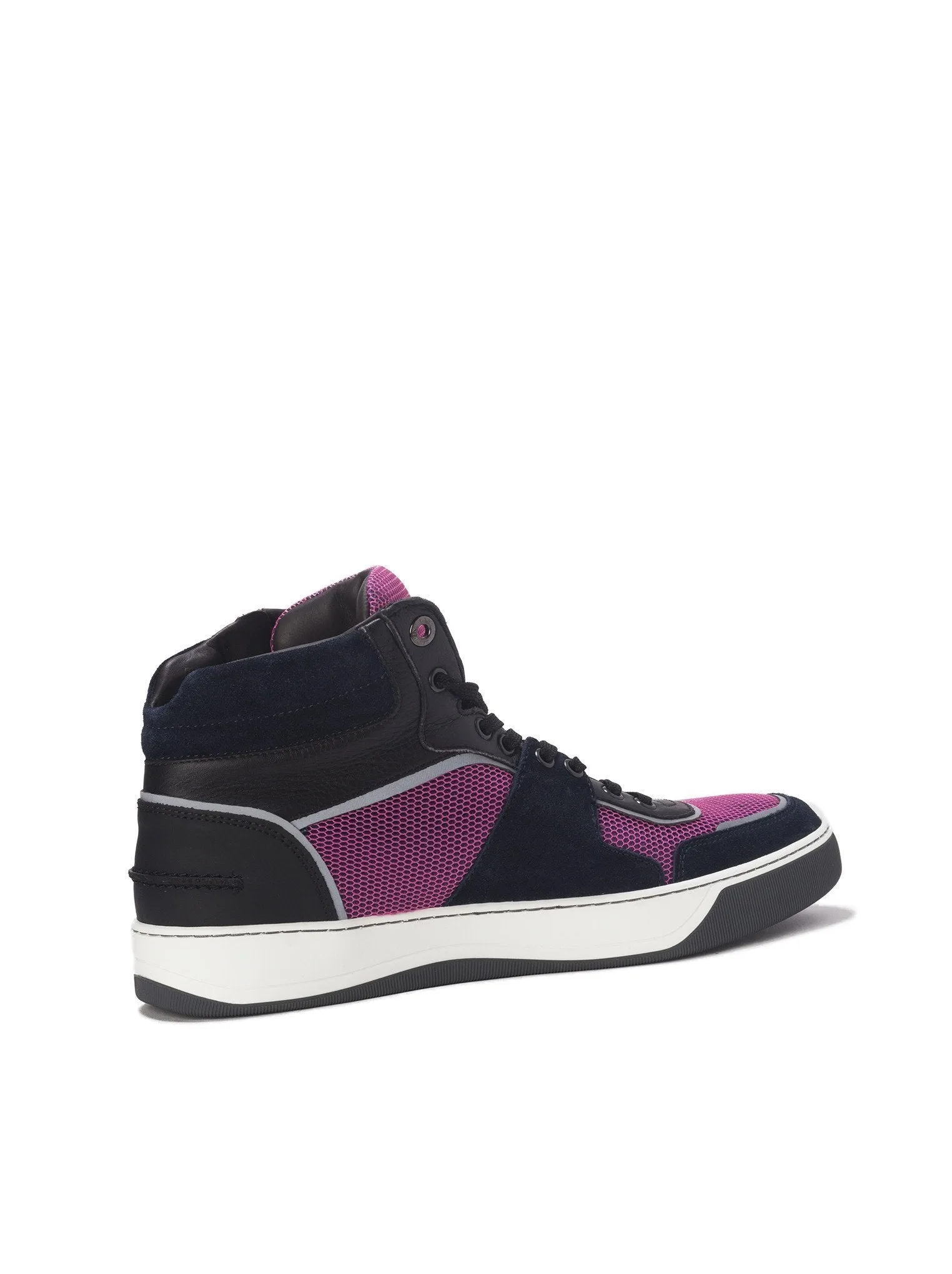 Mesh and Suede Hi-Top Sneakers