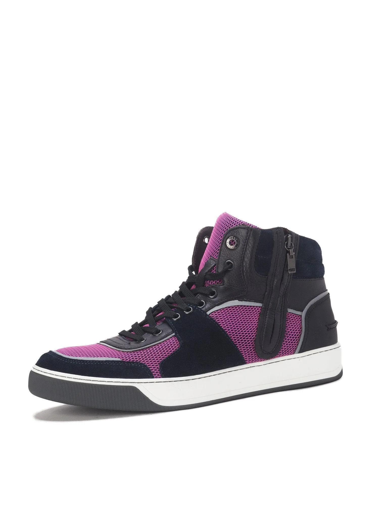 Mesh and Suede Hi-Top Sneakers