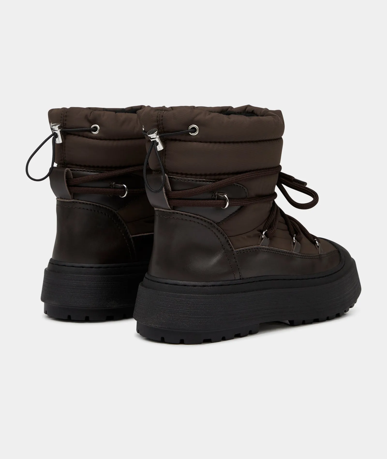 Milo Snow Boot - Brown Nylon / Leather