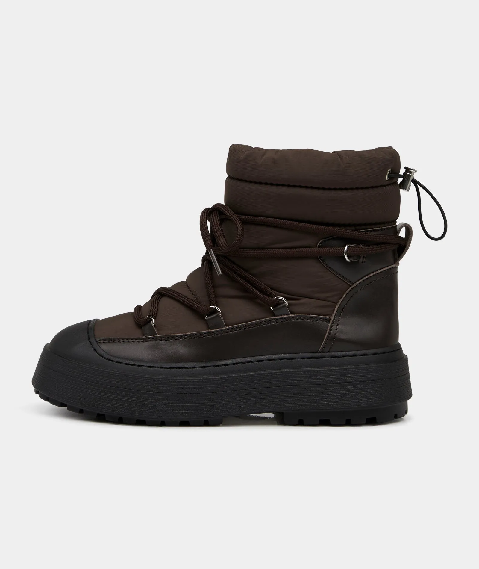 Milo Snow Boot - Brown Nylon / Leather