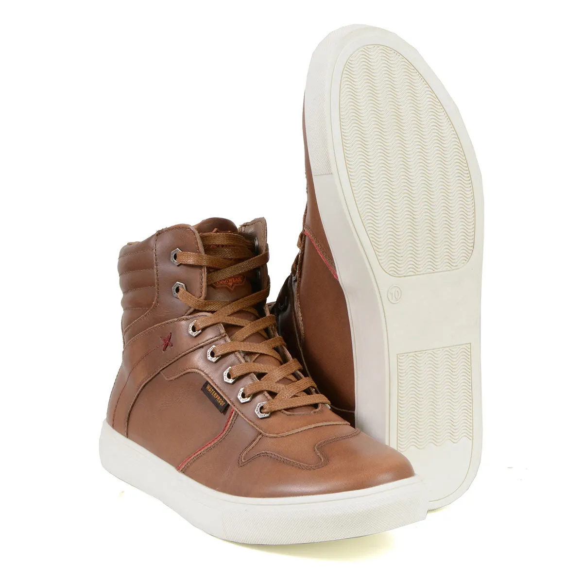 Milwaukee Leather MBM9154 Men's Cognac Leather High-Top Reinforced