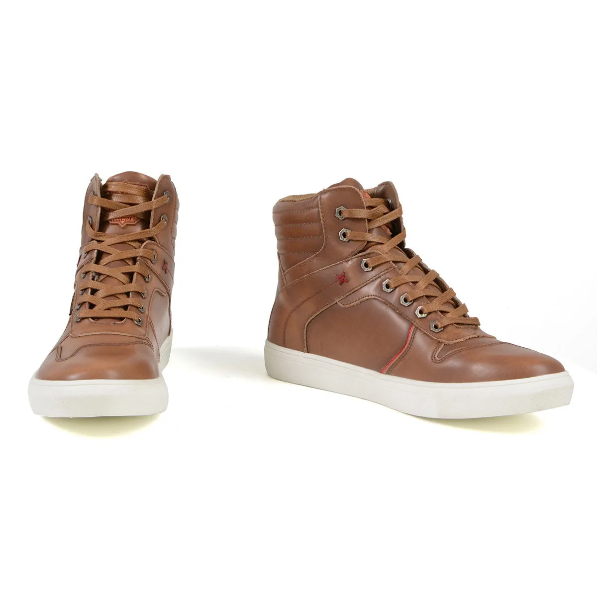 Milwaukee Leather MBM9154 Men's Cognac Leather High-Top Reinforced