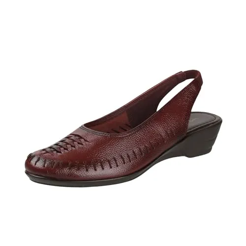 Mochi Women Maroon Casual Leather Sandal UK/7 EU/40 (31-4901)