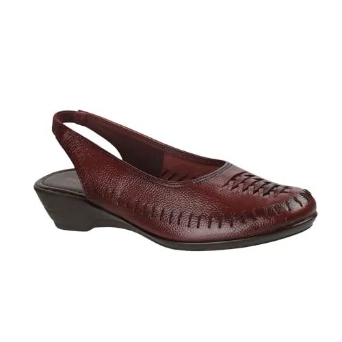 Mochi Women Maroon Casual Leather Sandal UK/7 EU/40 (31-4901)