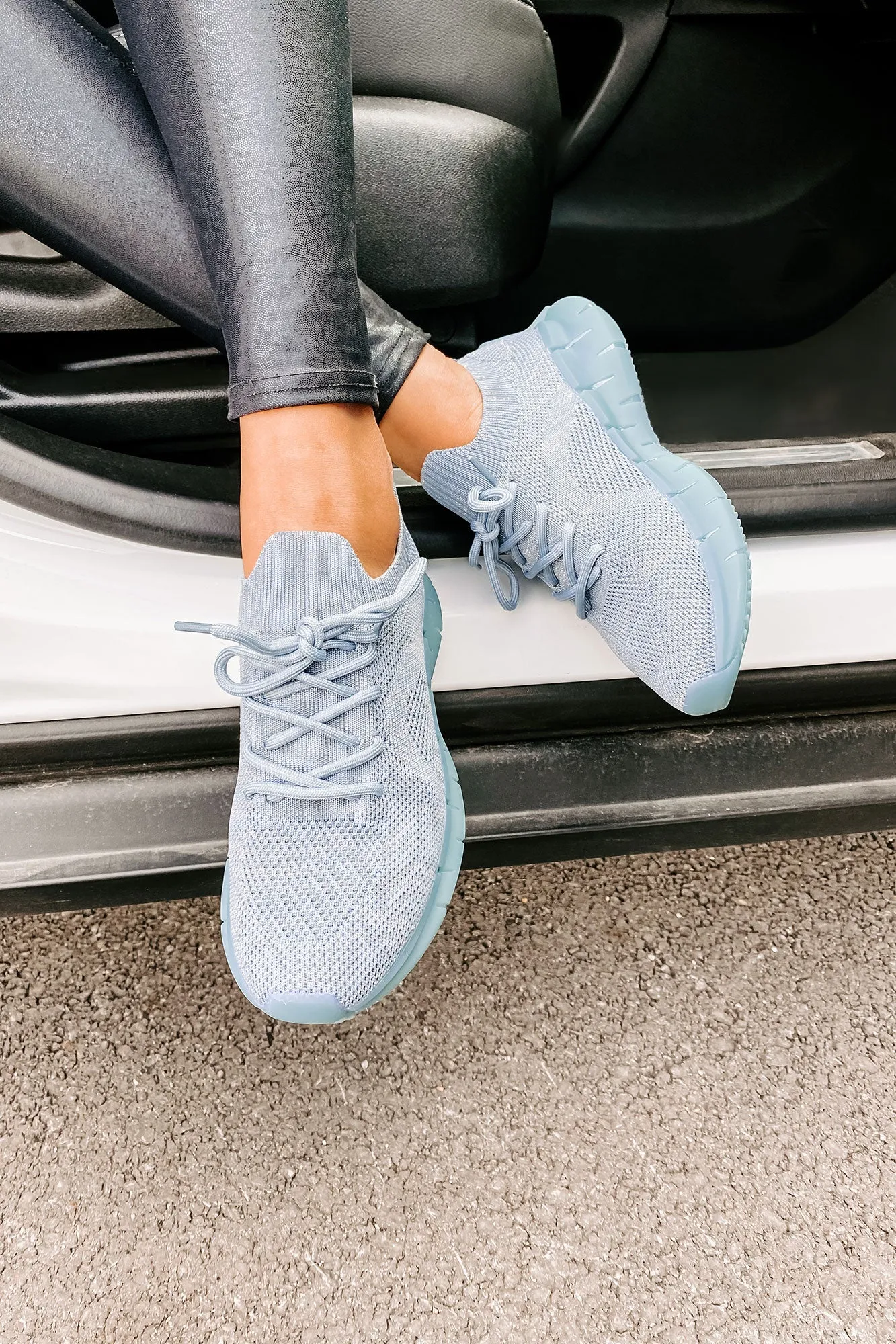 Motivated To Move Sock Knit Sneakers (Blue)