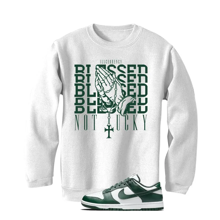 Nike Dunk Low Michigan State White T-Shirt (Blessed not lucky)