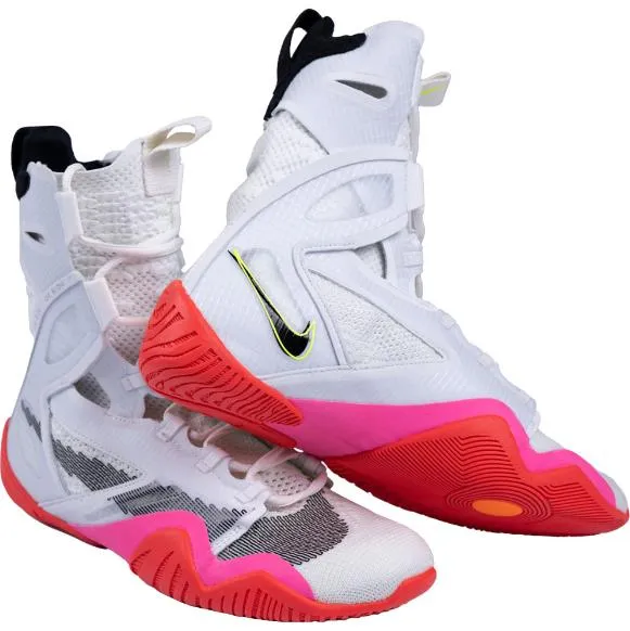 NIKE HYPERKO 2 SE PROFESSIONAL BOXING SHOES BOOTS US 8-9 White Black Bright Crimson