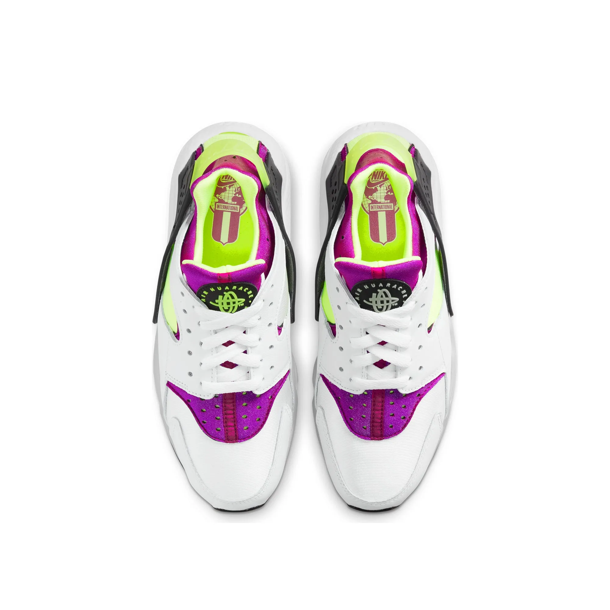 Nike Womens Air Huarache Shoes 'White/Neon Yellow'