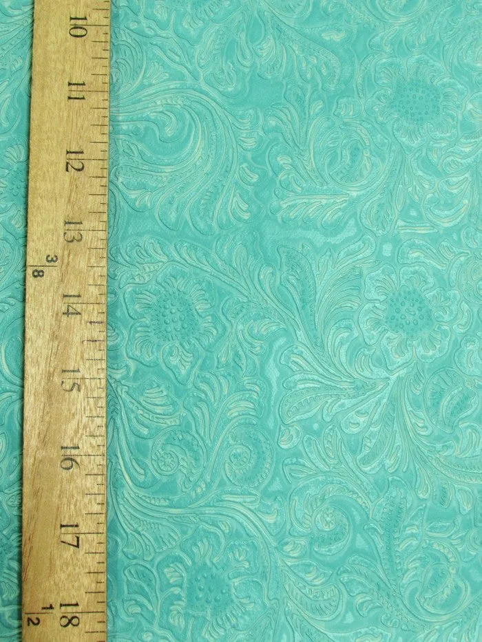 Nugget Vintage Western Floral Pu Leather Fabric / Sold By The Yard