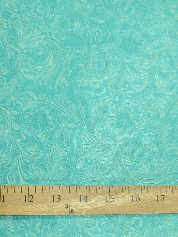 Nugget Vintage Western Floral Pu Leather Fabric / Sold By The Yard