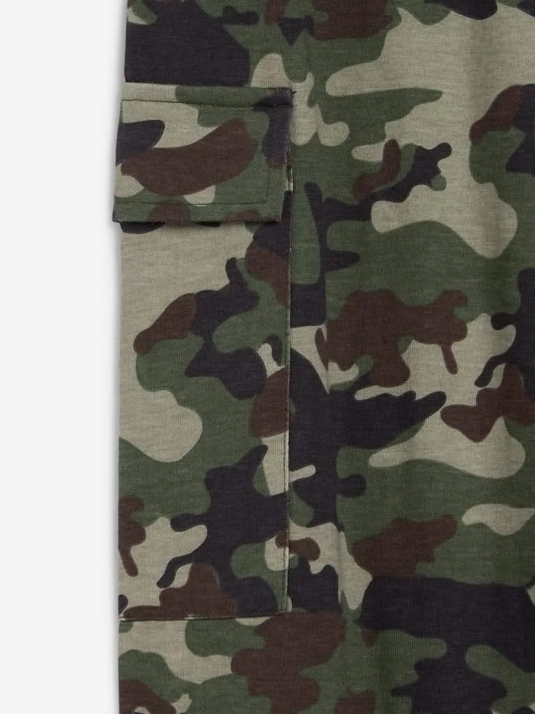 Nuon Khaki Reggie Camouflage Print Joggers