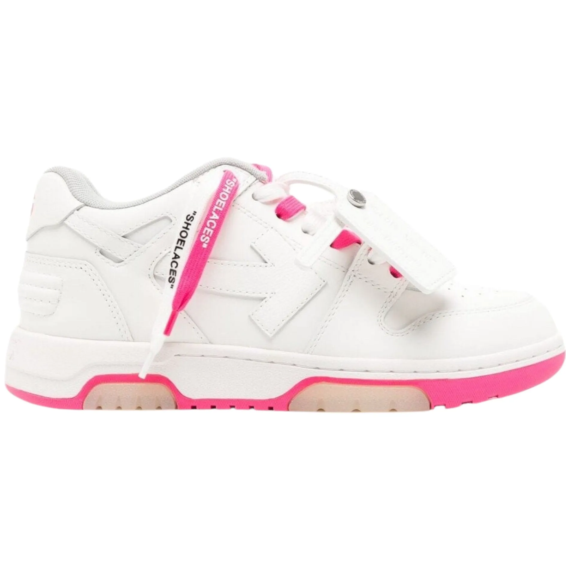 Off-White Out Of Office Fuschia Calf Leather Sneakers