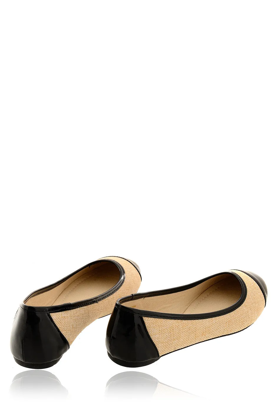 PATRICE Black Capped Ballerinas