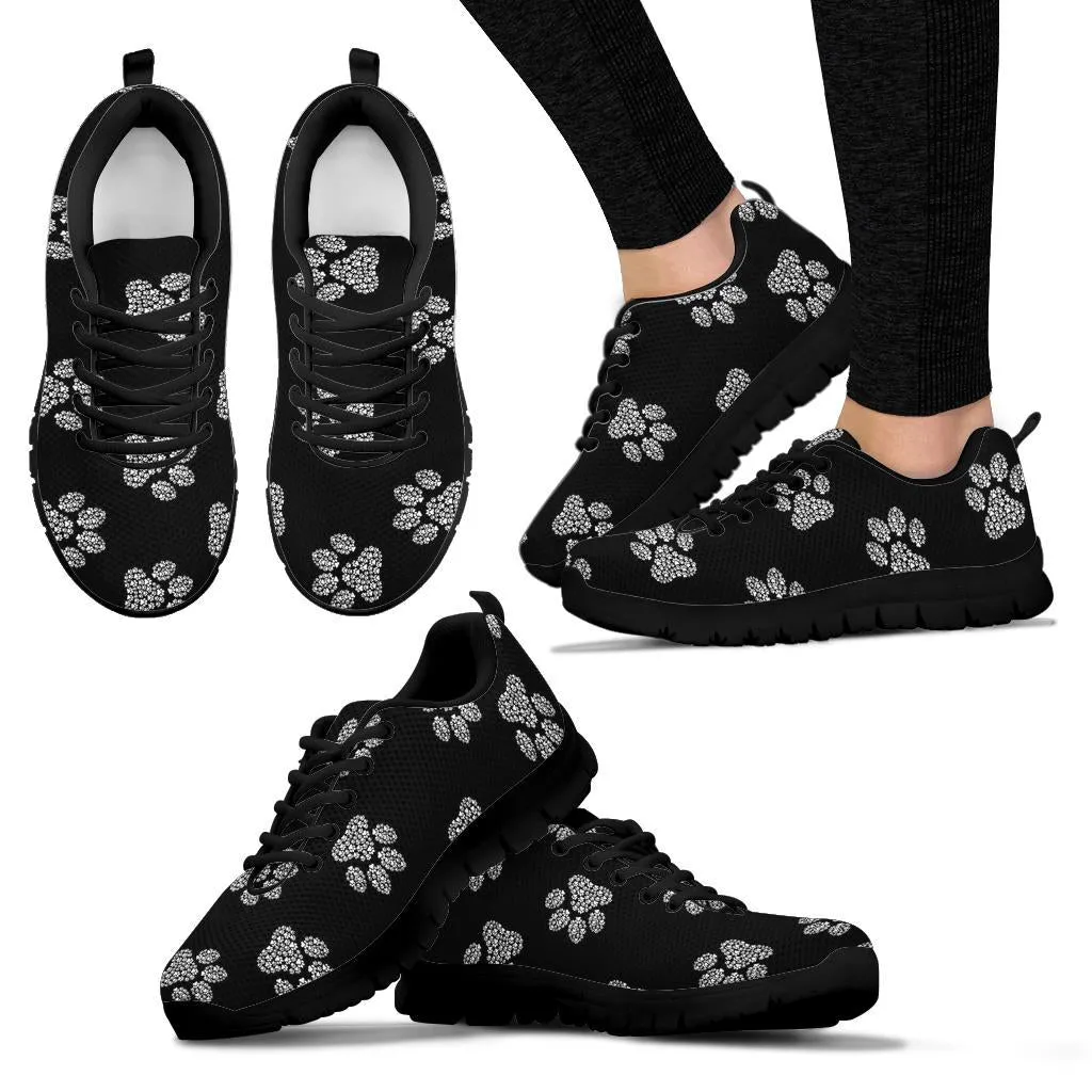 Pawprints Inception Pattern White - Women's Sneakers