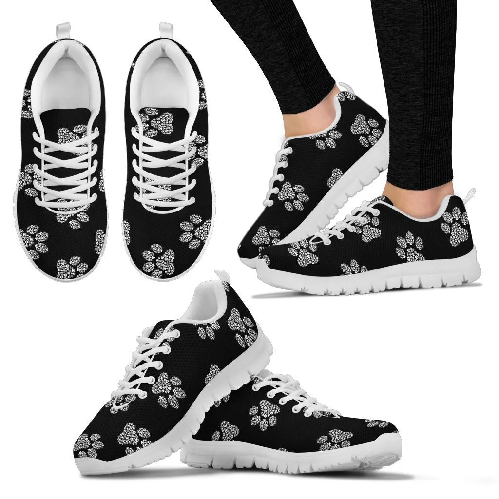 Pawprints Inception Pattern White - Women's Sneakers