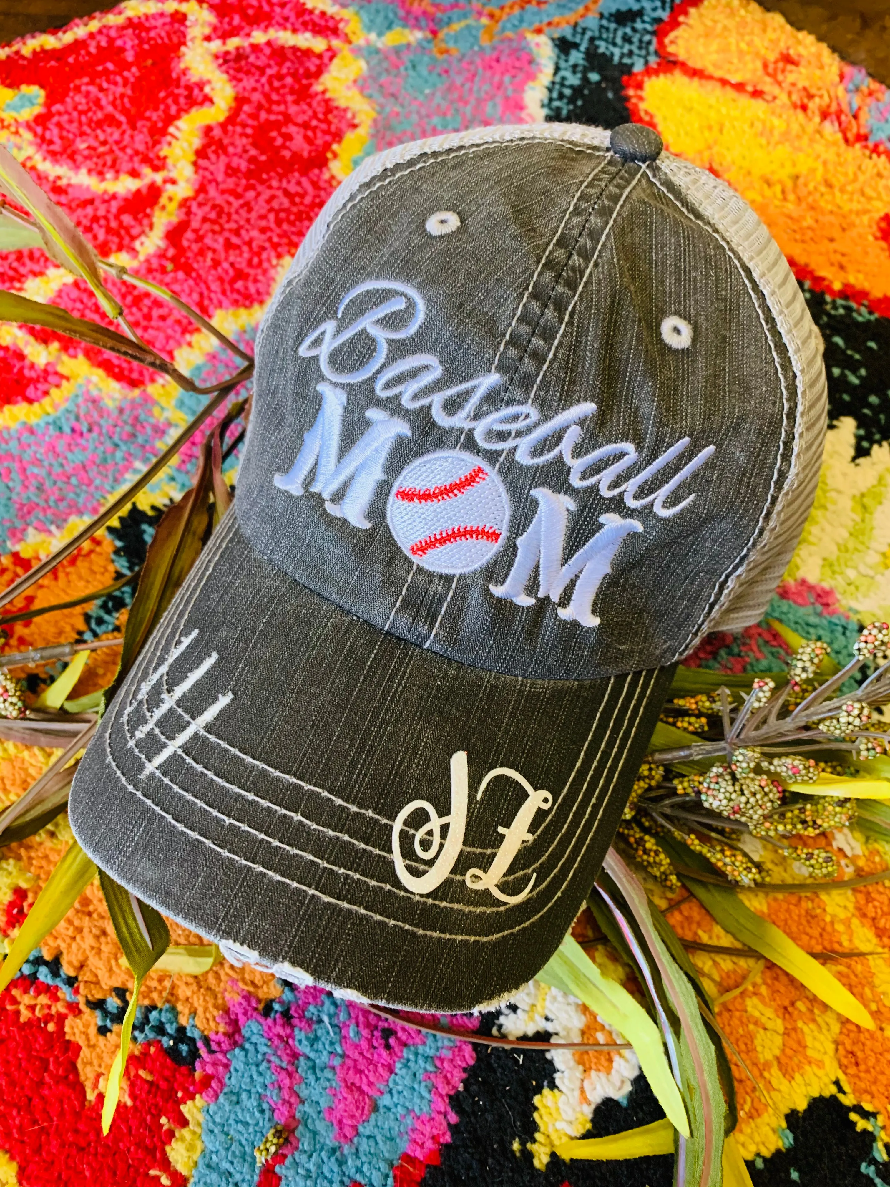 Personalized football hats Football mom Embroidered womens trucker caps