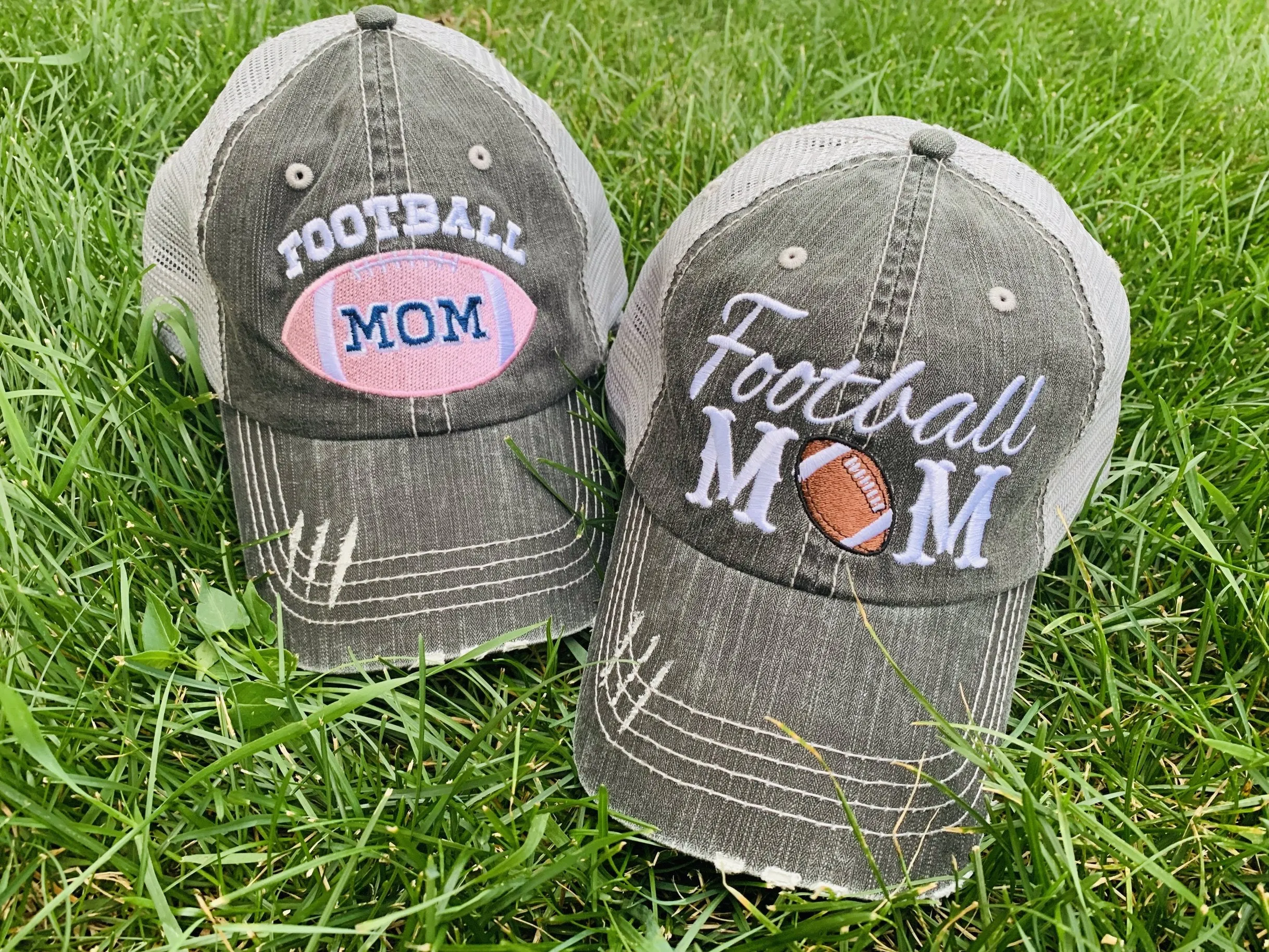 Personalized football hats Football mom Embroidered womens trucker caps