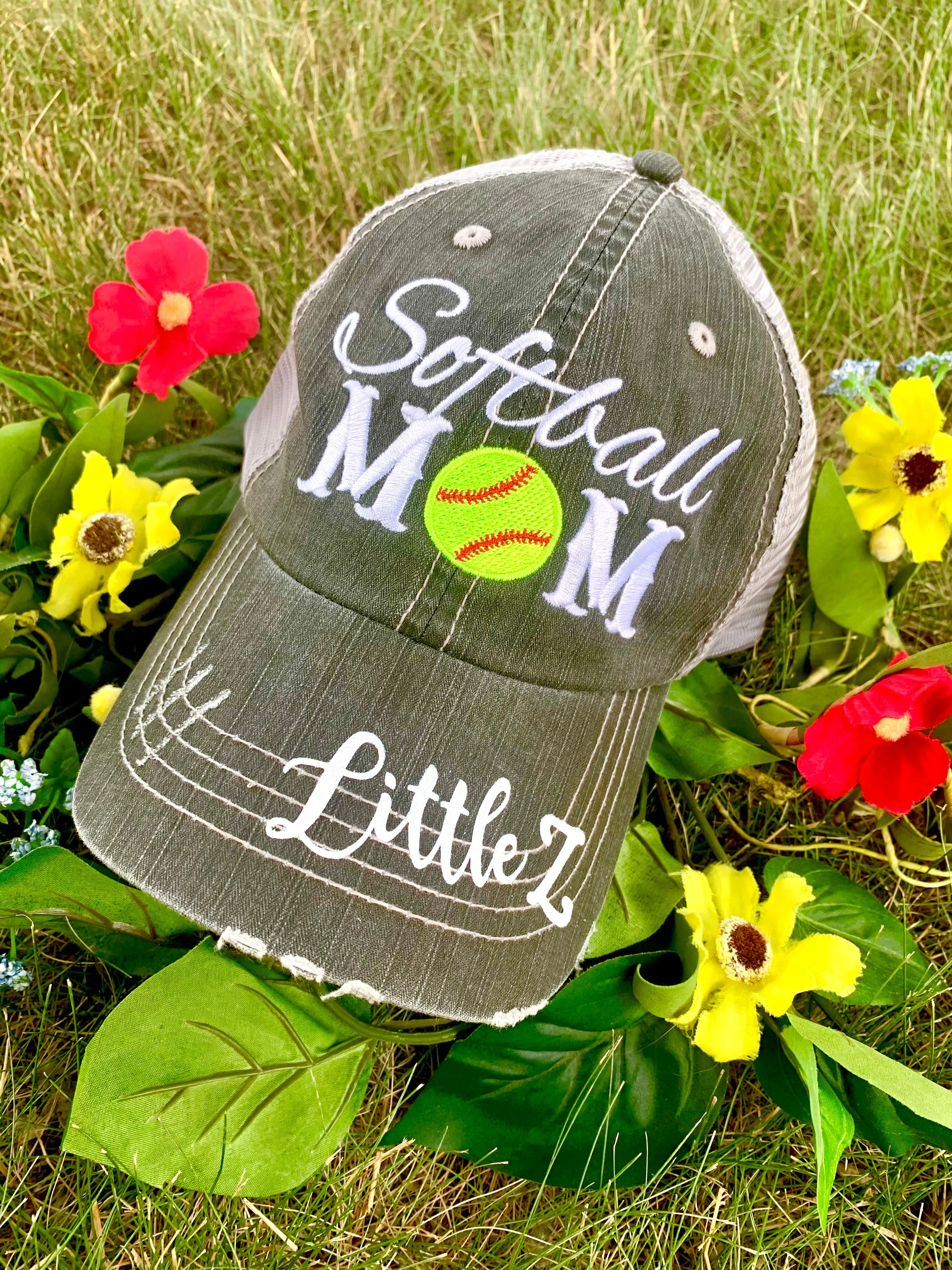 Personalized football hats Football mom Embroidered womens trucker caps