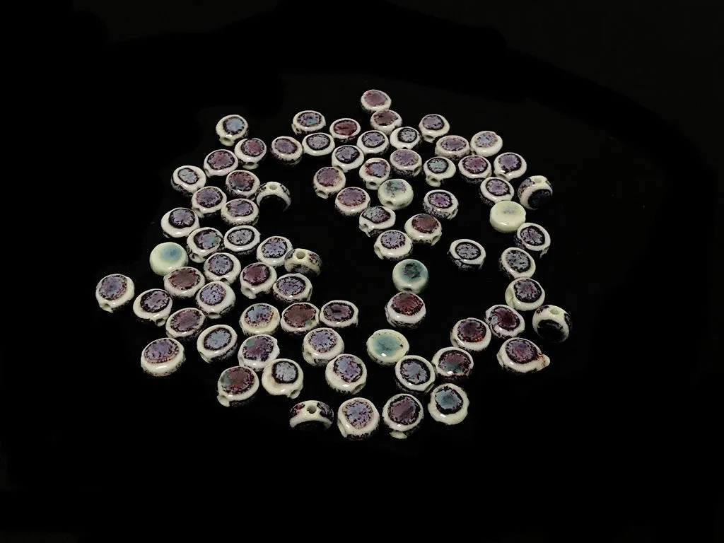 Purple Blue Disc Spherical Ceramic Beads