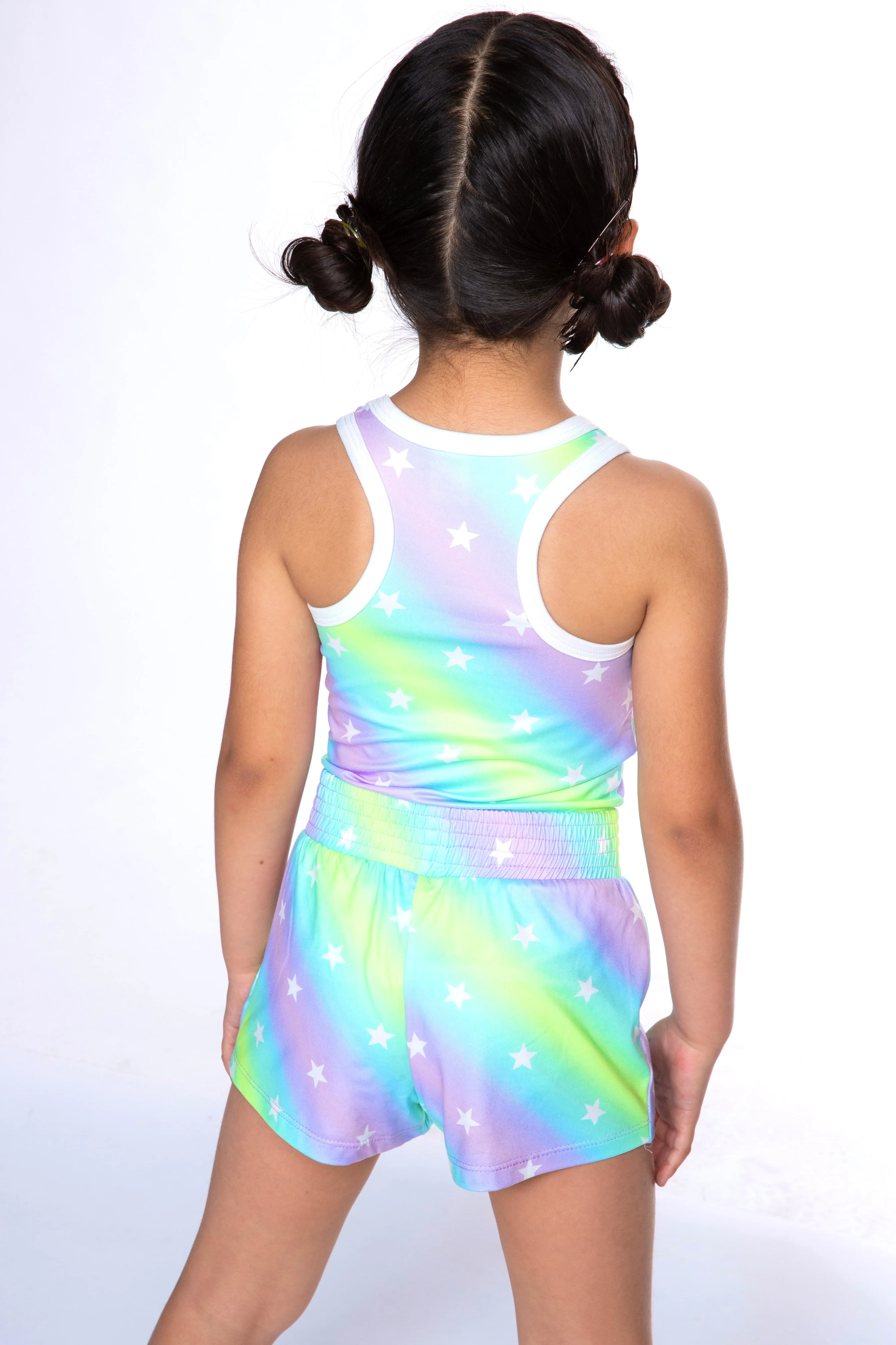 Racerback Tank & Smocked Short - Ombré Pastel Stars