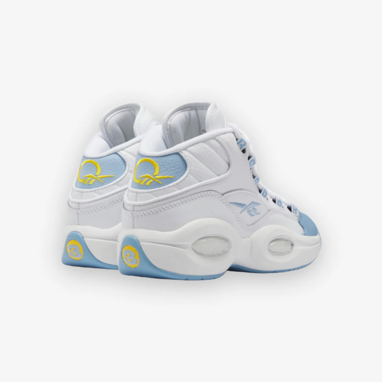 Reebok Question Mid White Fluid Blue Toxic Grade School HR0498