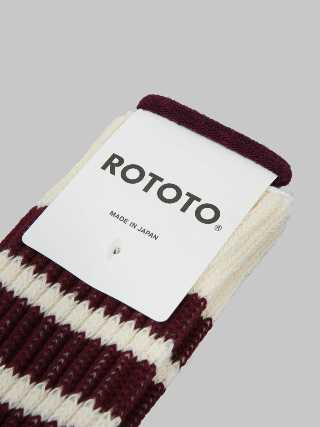 ROTOTO Coarse Ribbed Oldschool Crew Socks Bordeaux