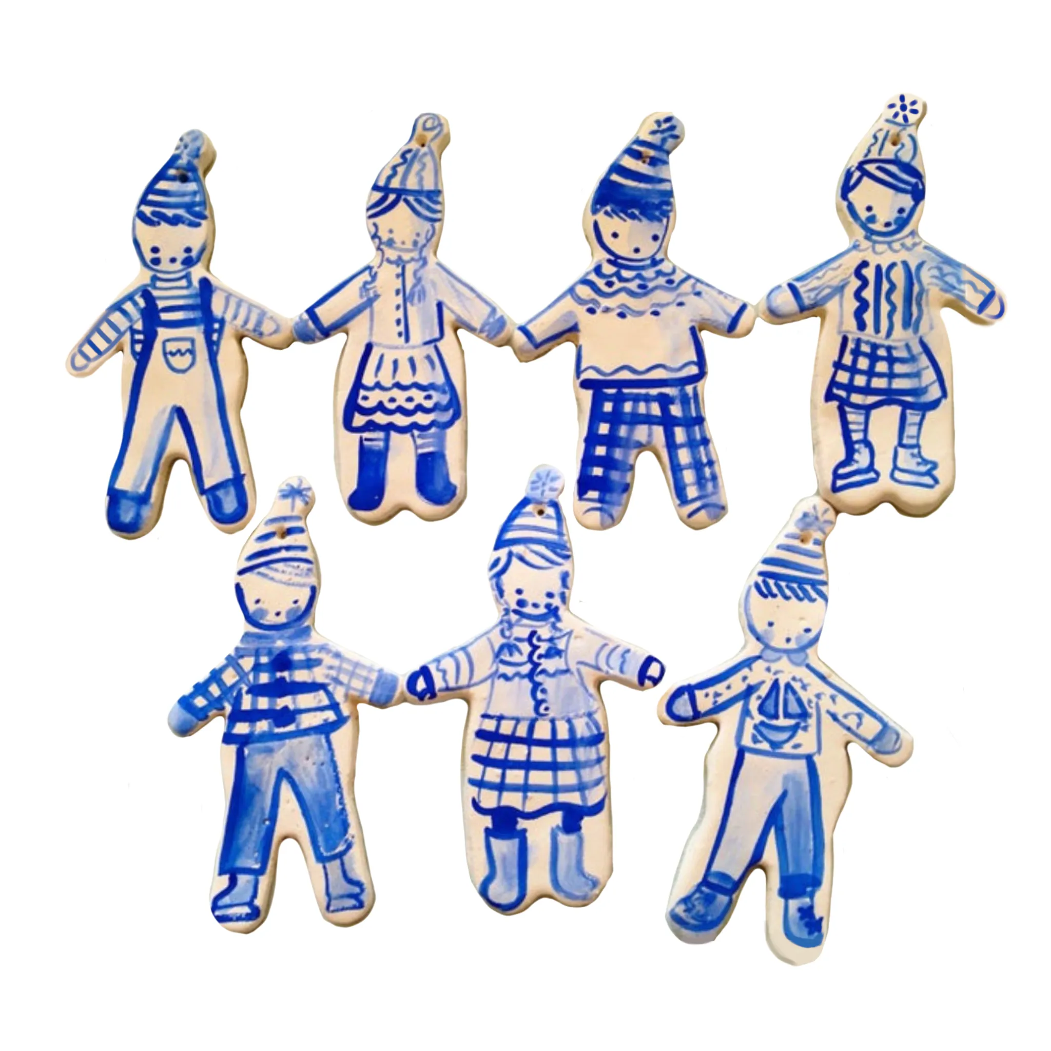 Set of 7 Assorted Skater Ornaments