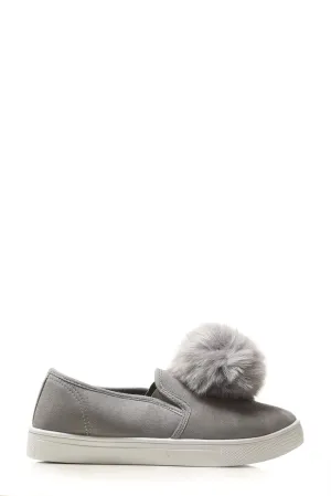 Sherrie faux fur pom pom skater pump