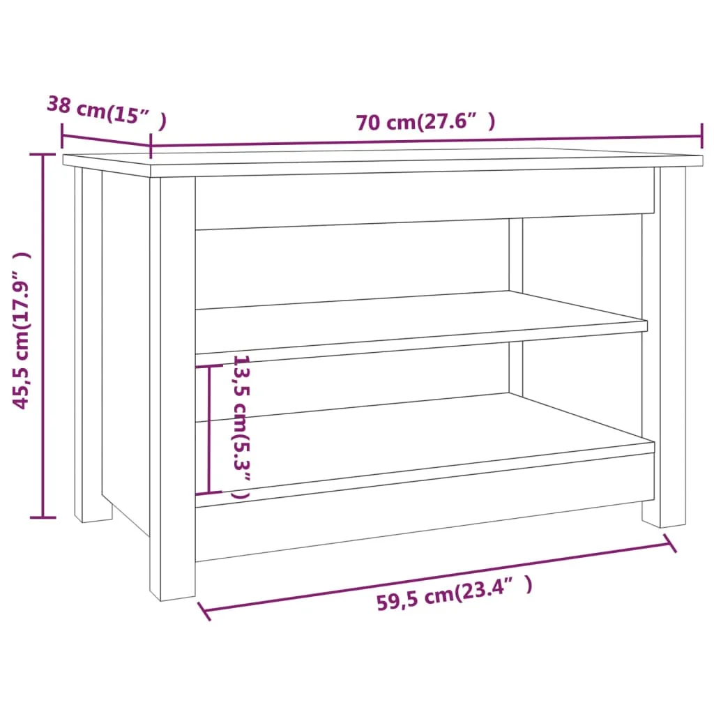 Shoe Bench Honey Brown 70x38x45.5 cm Solid Wood Pine