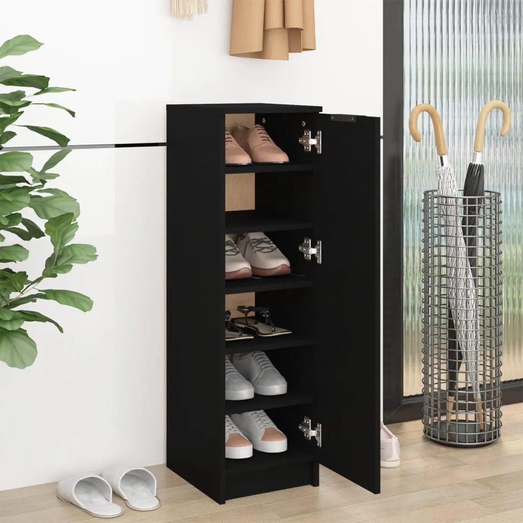 Shoe Cabinet Black 30x35x100 cm Engineered Wood