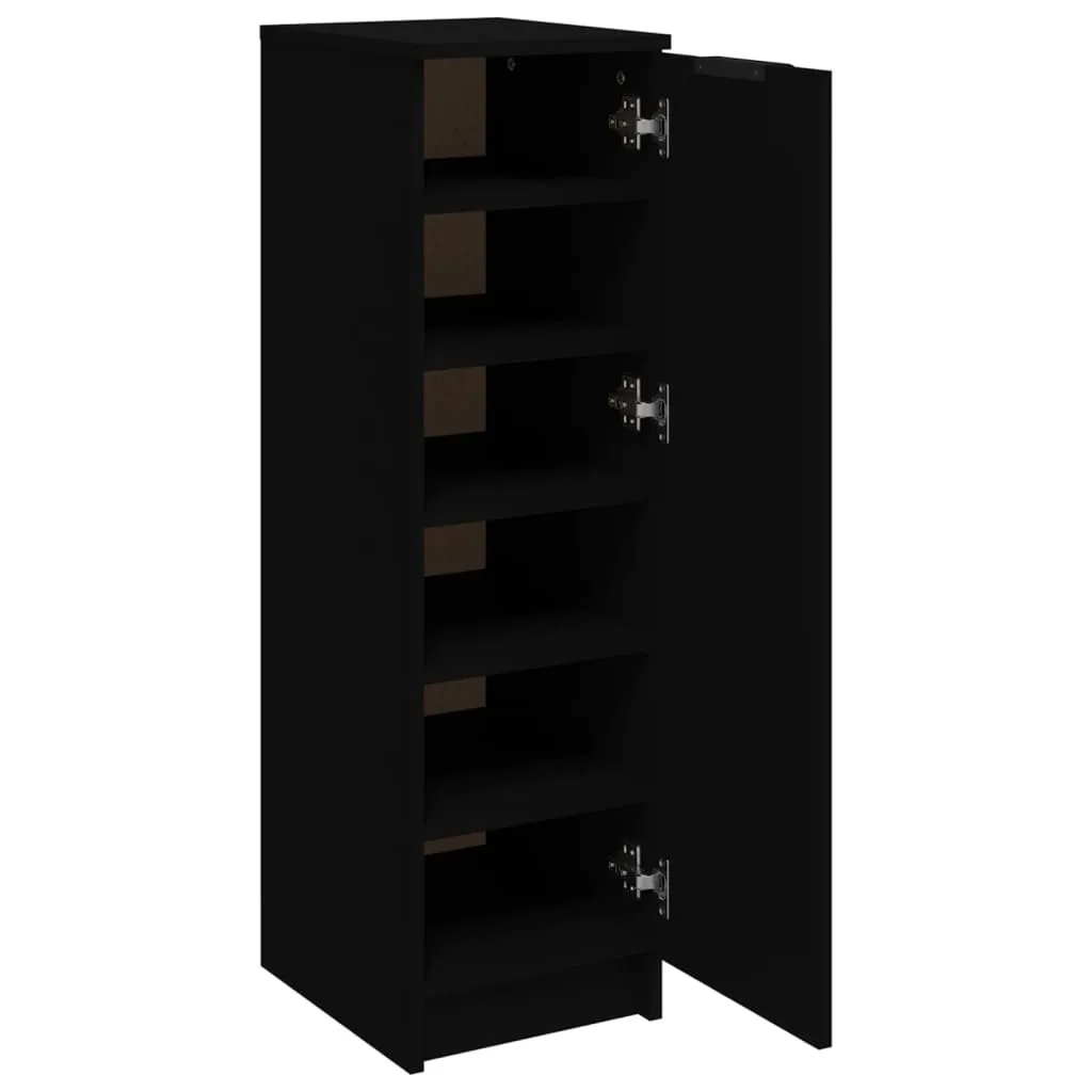 Shoe Cabinet Black 30x35x100 cm Engineered Wood