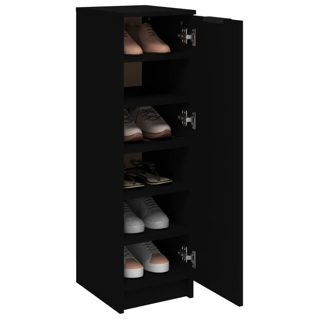 Shoe Cabinet Black 30x35x100 cm Engineered Wood