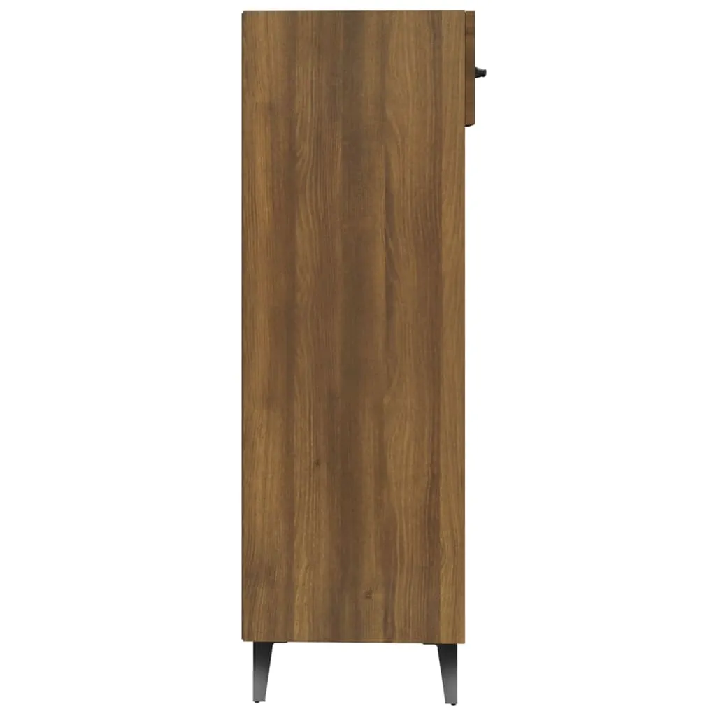 Shoe Cabinet Brown Oak 30x35x105 cm Engineered Wood