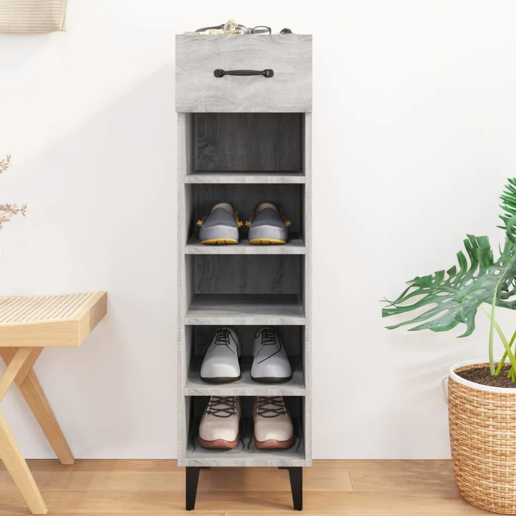 Shoe Cabinet Grey Sonoma 30x35x105 cm Engineered Wood