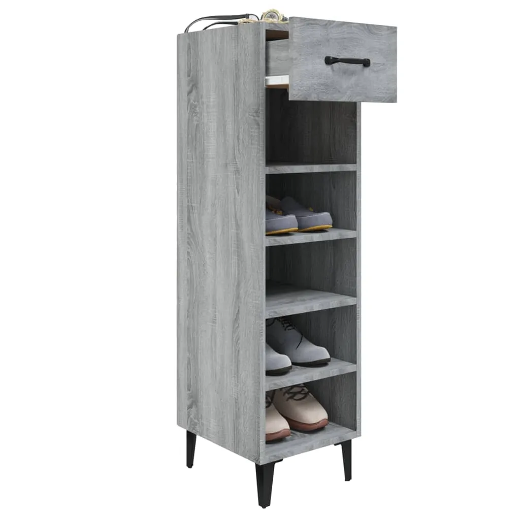 Shoe Cabinet Grey Sonoma 30x35x105 cm Engineered Wood