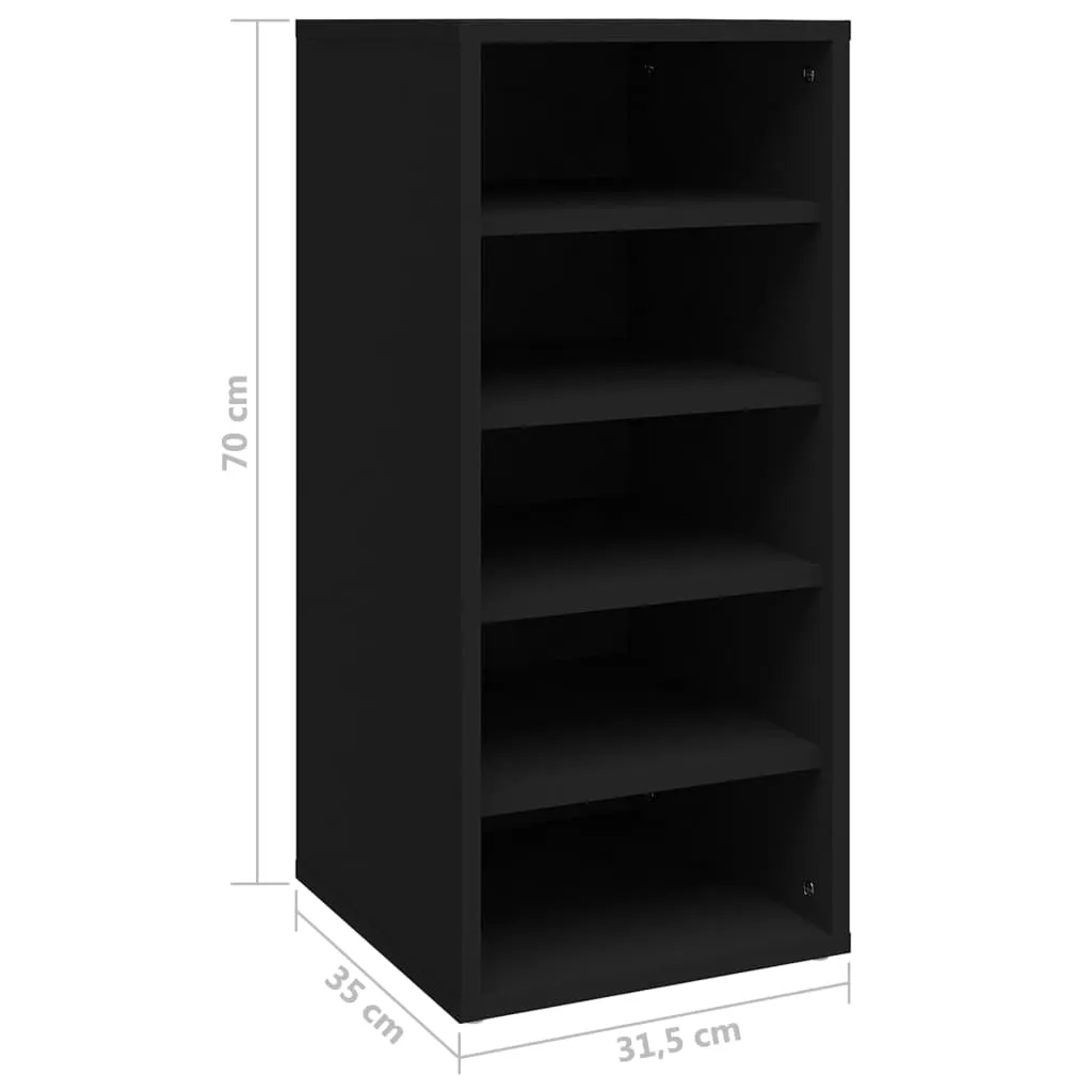 Shoe Cabinets 2 pcs Black 31.5x35x70 cm Engineered Wood