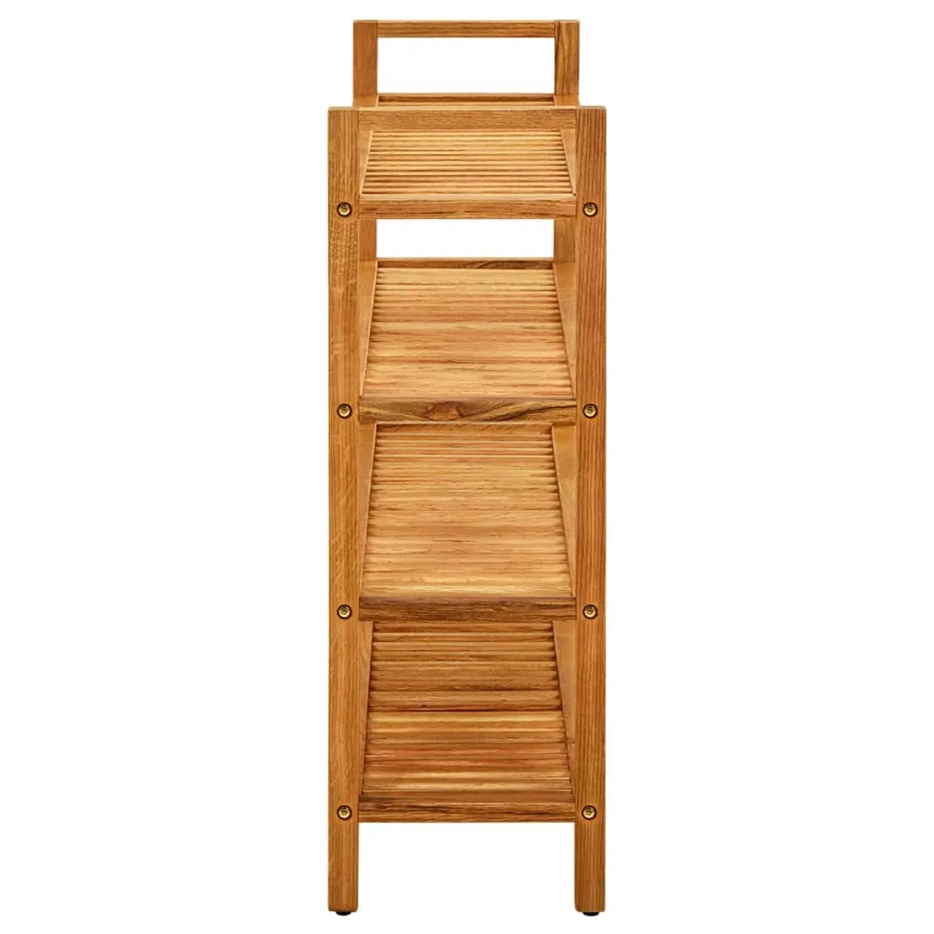 Shoe Rack with 4 Shelves 100x27x80 cm Solid Oak Wood