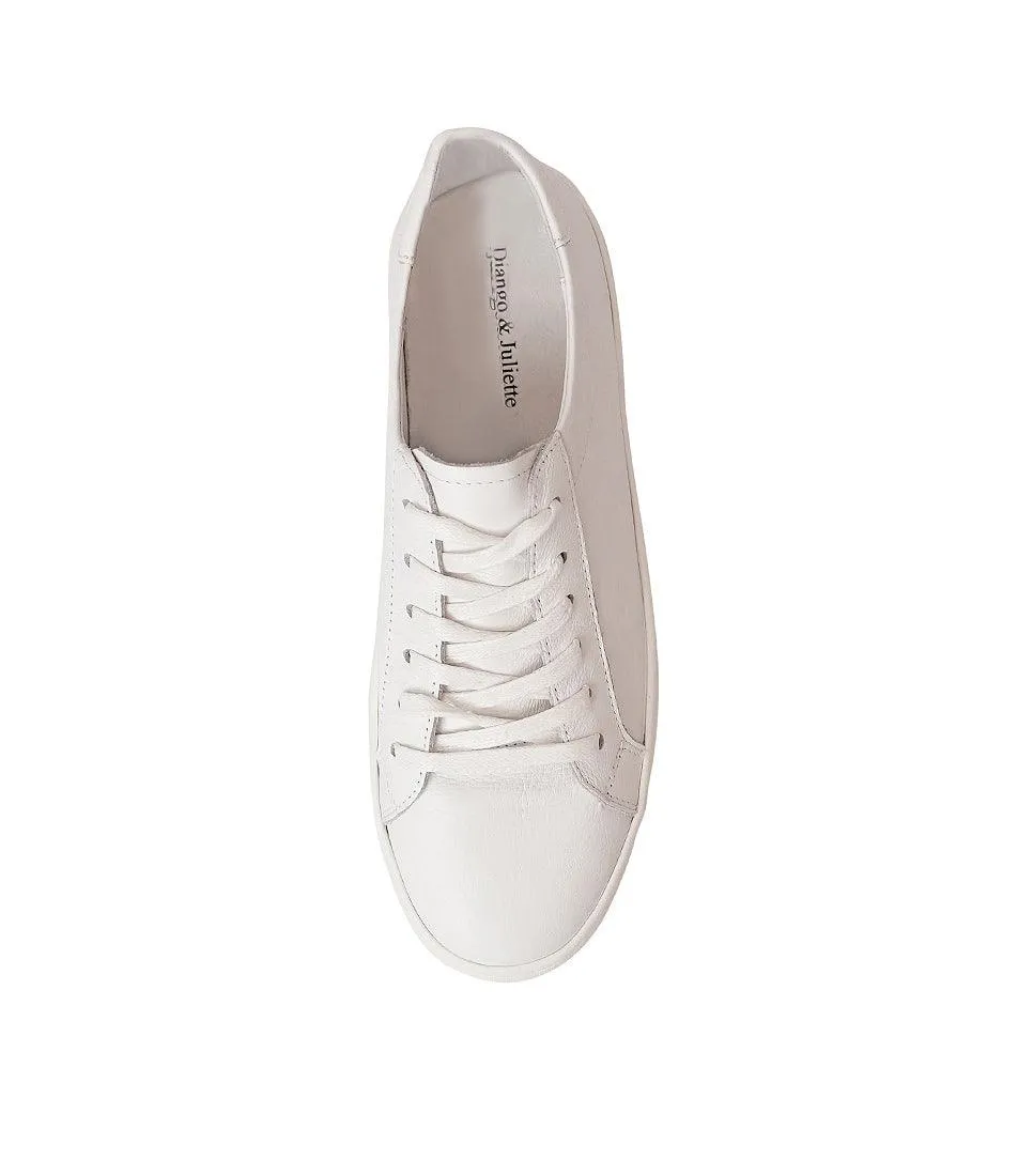 Sion White Leather Sneakers