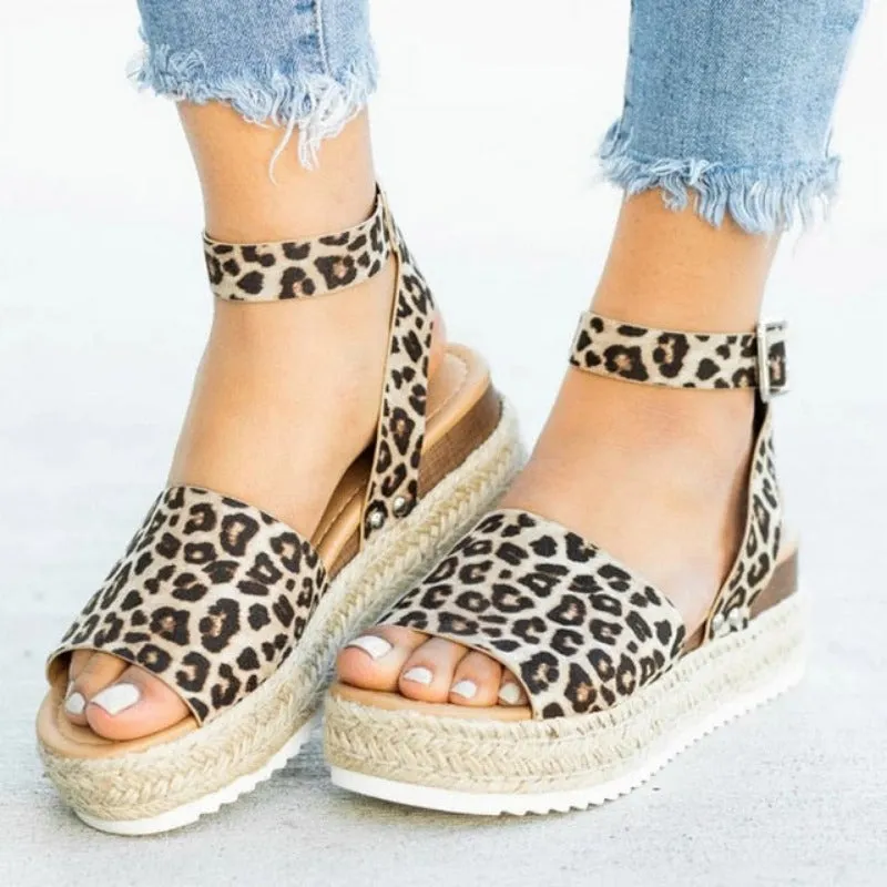 Soft Leather Platform Wedges