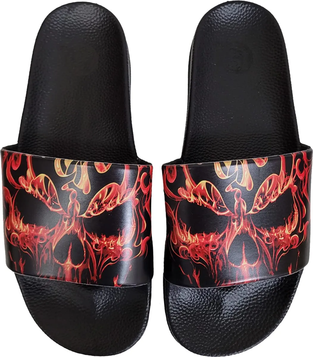 Spiral Skull Blast Slides Athletic Sandals Small Pair of Shoes