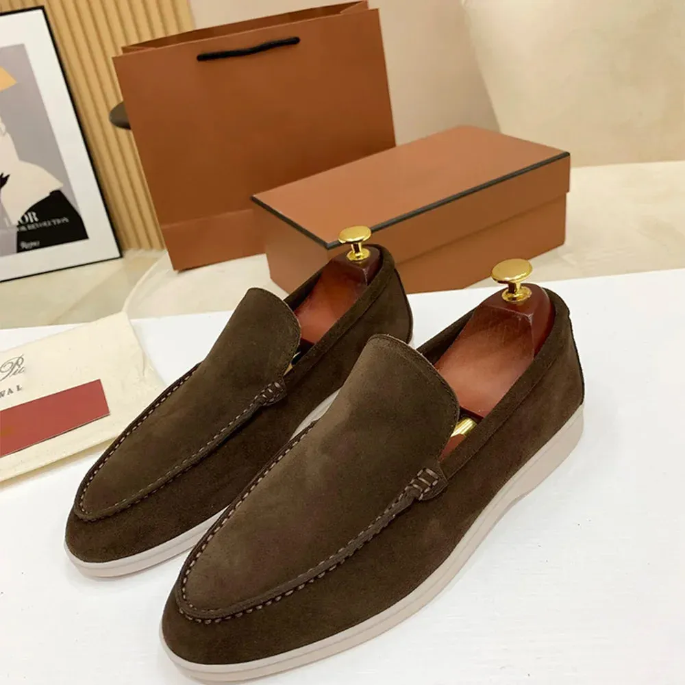 Suede genuine leather elegant loafers